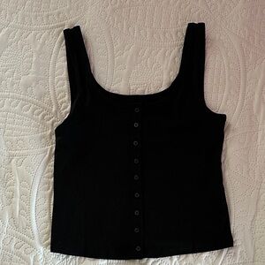 GAP Black Button-Front Tank Top